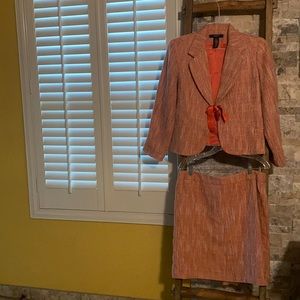 Peach Blazer and skirt set, size 14P